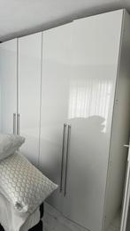 4 deurs kast Hooglans Wit, Huis en Inrichting, Kasten | Kledingkasten, Ophalen, Gebruikt, 25 tot 50 cm