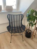 Fauteuil jasmine rotan egg chair zwarte stoel, Huis en Inrichting, Riet of Rotan, 75 tot 100 cm, Minder dan 75 cm, Landelijk