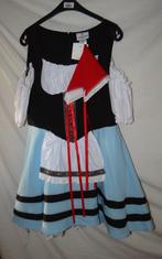 Leuke blauw/wit/zwart/rode TIROLER/DIRNDL/ALPENMEISJE jurk, Ophalen, Carnaval, Maat 42/44 (L), Nieuw