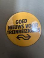 NS button - Goed Nieuws voor Treinreizigers, Verzamelen, Speldjes, Pins en Buttons, Ophalen of Verzenden, Gebruikt, Transport