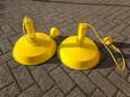 2 knalgele retro look metalen fabriekslampen, Ophalen, Zo goed als nieuw, Metaal, Retro