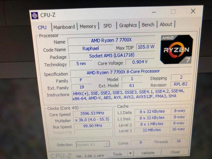 7700x 8core 4,5ghz, Computers en Software, Processors, Zo goed als nieuw, Ophalen of Verzenden