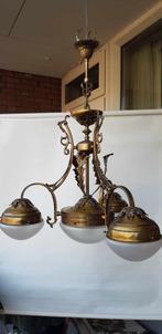 Antieke messing plafondlamp, Ophalen, Gebruikt