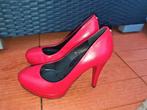 Pumps Black by Manfield mt.38 hoogte 10cm rood leer, Manfield, Ophalen of Verzenden, Zo goed als nieuw, Pumps