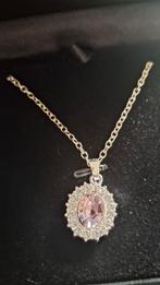 Roze Kristal Ketting made with swarovski elements, Overige materialen, Ophalen of Verzenden, Zo goed als nieuw, Roze