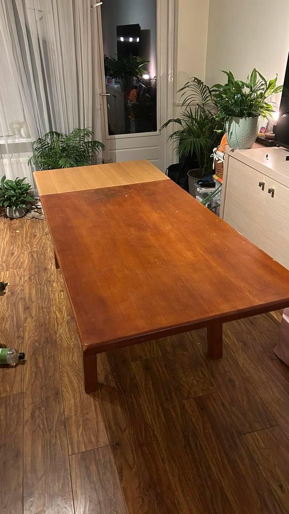 Massief Grenen Uitschuifbare Tafel (gratis), Huis en Inrichting, Tafels | Eettafels, Gebruikt, 50 tot 100 cm, 150 tot 200 cm, Vijf personen of meer