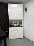 Witte Hoge Kast met Opbergruimte, Huis en Inrichting, Kasten | Overige, Ophalen, Gebruikt