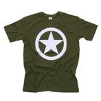 T-Shirt Allied Star , US Army Star, Nieuw, Groen, Overige maten, Verzenden