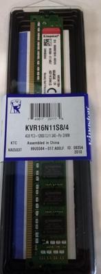Kingston DDR3 Dimm 4GB modules (KVR16N11S8/4) nieuw in doos, Ophalen of Verzenden, Nieuw, DDR3, Desktop