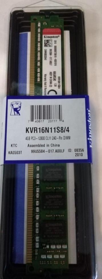 Kingston DDR3 Dimm 4GB modules (KVR16N11S8/4) nieuw in doos beschikbaar voor biedingen