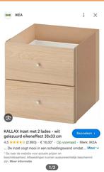 IKEA Kallax Inzet: Lades & Deurtje - Wit Eikeneffect, Huis en Inrichting, Kasten | Overige, Ophalen of Verzenden, Zo goed als nieuw