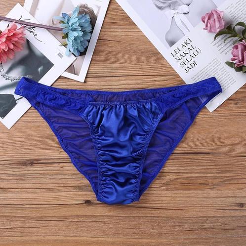 Doorzichtige blauwe heren slip / onderbroek sexy M L XL, Kleding | Heren, Ondergoed, Slip, Blauw, Verzenden
