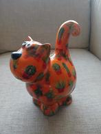 Spaarpot Kat/Poes Pomme-pidou. Oranje., Verzamelen, Ophalen of Verzenden, Zo goed als nieuw, Steen, Aardewerk of Keramiek, Dier