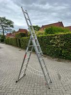Uitschuifbare aluminium ladder 3 delig, Ophalen, Gebruikt, Ladder, Opvouwbaar of Inschuifbaar