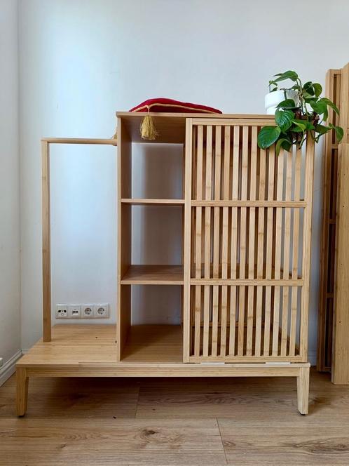 Ikea Nordkisa - bamboe open kast, Huis en Inrichting, Kasten | Kledingkasten, Zo goed als nieuw, 100 tot 150 cm, 100 tot 150 cm
