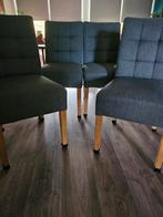 Set van 4 grijze eetkamerstoelen, Huis en Inrichting, Stoelen, Ophalen, Hout, Zo goed als nieuw, Vier