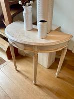 Vintage antiek halfrond Frans halkastje met lade, Huis en Inrichting, Tafels | Sidetables, Ophalen of Verzenden, Zo goed als nieuw