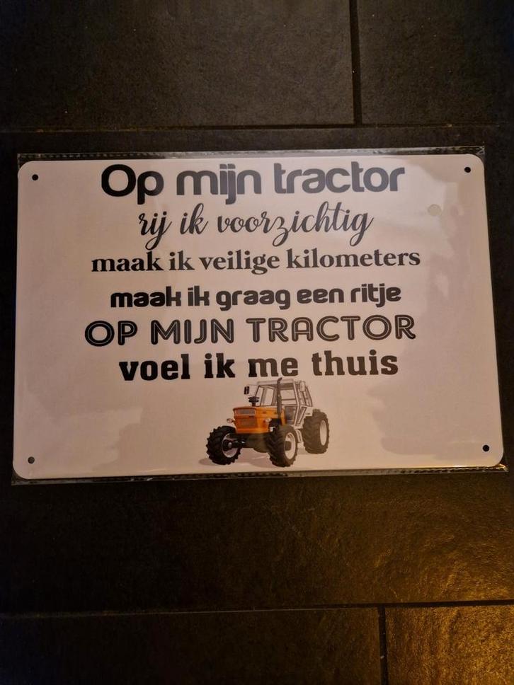 Op mijn tractor Fiat reclamebord, Verzamelen, Merken en Reclamevoorwerpen, Nieuw, Reclamebord, Ophalen of Verzenden