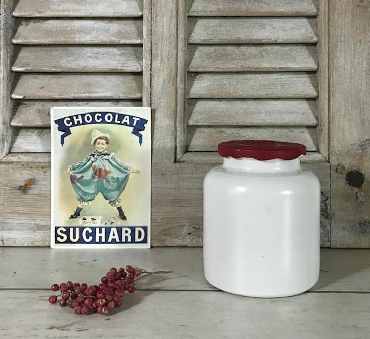 Franse licht grijze grès pot mosterdpot met origineel deksel, Antiek en Kunst, Antiek | Keukenbenodigdheden, Ophalen of Verzenden