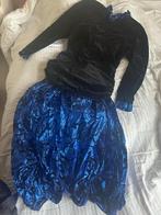 Carnaval jurk zwart fluweel met muzieknootjes 36 Nijmegen, Ophalen, Carnaval, Zo goed als nieuw, Kleding