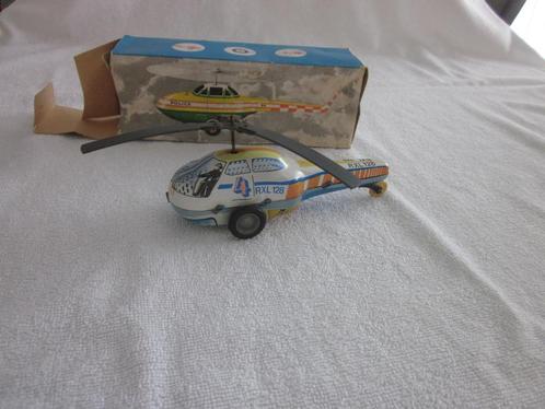 Vintage Blikken Helicopter frictie made in GDR in doos., Antiek en Kunst, Antiek | Speelgoed, Ophalen of Verzenden