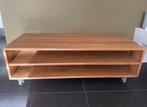 Foucault teakhouten salontafel of tv meubel op wieltjes, Ophalen, Teakhout, Zo goed als nieuw, Minder dan 50 cm