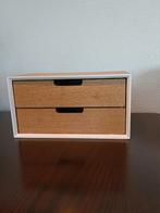 Mini houten ladekastje bruin met wit, Ophalen, Minder dan 45 cm, Zo goed als nieuw, Minder dan 55 cm