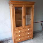 Brocante grenen kast, vitrinekast, ladenkast, Huis en Inrichting, Ophalen, Gebruikt, 100 tot 150 cm, 150 tot 200 cm