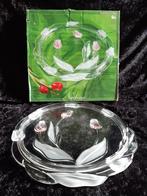 Glazen schaal met rose tulpen, Ophalen, Schaal, Rond, Glas