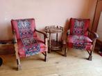 Antieke fauteuils met bijzettafel, Ophalen of Verzenden