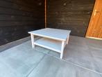 Witte houten bijzettafel 90x90 cm, 45 tot 60 cm, Gebruikt, Ophalen of Verzenden, 75 cm of meer