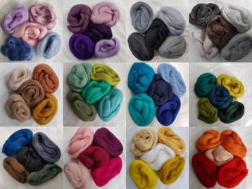 Kleursetjes Europees merino lontwol beschikbaar voor biedingen