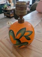 Vintage / Retro keramieken oranje / groen tafellampje, Ophalen of Verzenden, Gebruikt, Overige materialen, Minder dan 50 cm