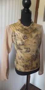 Mooie blouse in beige met opstaande kraag mt 36 S, apart., Verzenden, Gedragen, Maat 36 (S), Beige