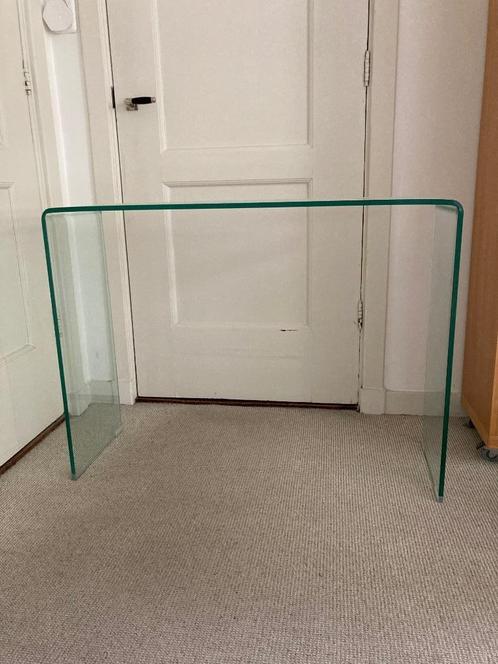 Massief glazen Bureautje/ Bijzettafel, Huis en Inrichting, Tafels | Sidetables, Nieuw, 25 tot 50 cm, 100 tot 150 cm, Rechthoekig