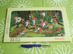Ikea puzzelplaat 1993 - kabouters - 15 stukjes, Kinderen en Baby's, Ophalen of Verzenden, 10 tot 50 stukjes, Zo goed als nieuw