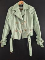 Mintgroen fake leather jacket, Ophalen of Verzenden, Zo goed als nieuw, Maat 42/44 (L), Groen