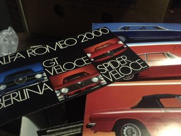 Alfa Romeo 2000 Berlina GT Spider Veloce brochure/autofolder beschikbaar voor biedingen