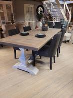 *VOORRAAD* 4 Landelijke Eetkamerstoelen Ruud Leer Antraciet, Huis en Inrichting, Stoelen, Landelijke eetkamerstoelen glad gestoffeerd leer antraciet
