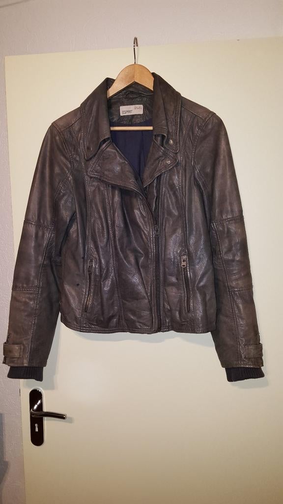 Esprit leren jas 100% leer - Maat 50, Zwart, Maat 46/48 (XL) of groter, Ophalen of Verzenden, Jasje