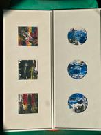 Kunst set van 2 schilderijen abstract natuur passe-partout, Antiek en Kunst, Kunst | Schilderijen | Abstract, Ophalen of Verzenden