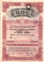 SODEC - SOCIÉTÉ d'ÉLECTRICITÉ S.A. (Luxembourg) 1944, Postzegels en Munten, Aandelen en Waardepapieren, Ophalen of Verzenden, 1920 tot 1950