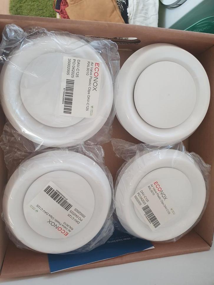 4X ECONOX DAV-C125 Ventilatieroosters - Nieuw in doos!, Doe-het-zelf en Verbouw, Ventilatie en Afzuiging, Nieuw, Ventilator en Afzuiger