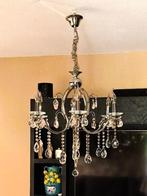 Echte kristallen kroonluchter 6 arms / armen zilver barok, Ophalen of Verzenden, Zo goed als nieuw