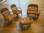 Barbie Rotan Stoeltjes en Tafeltje, Antiek en Kunst, Ophalen of Verzenden