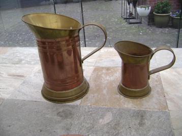 3 maatbekers van koper beschikbaar voor biedingen
