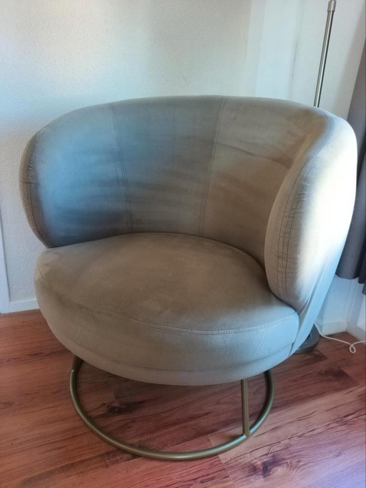 Hippe Design Fauteuil, Huis en Inrichting, Fauteuils, Gebruikt, Metaal, Stof, 75 tot 100 cm, 75 tot 100 cm, Ophalen