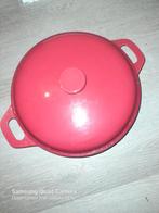Rode gietijzeren braadpan met deksel, Ophalen, Gebruikt, Gietijzer, Keramische plaat