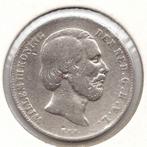 Nederland halve gulden 1861 Willem 3, ½ gulden, Koning Willem III, Zilver, Ophalen of Verzenden