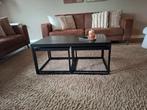 Te koop driedelig zwarte metalen salontafel ., Ophalen of Verzenden, Zo goed als nieuw